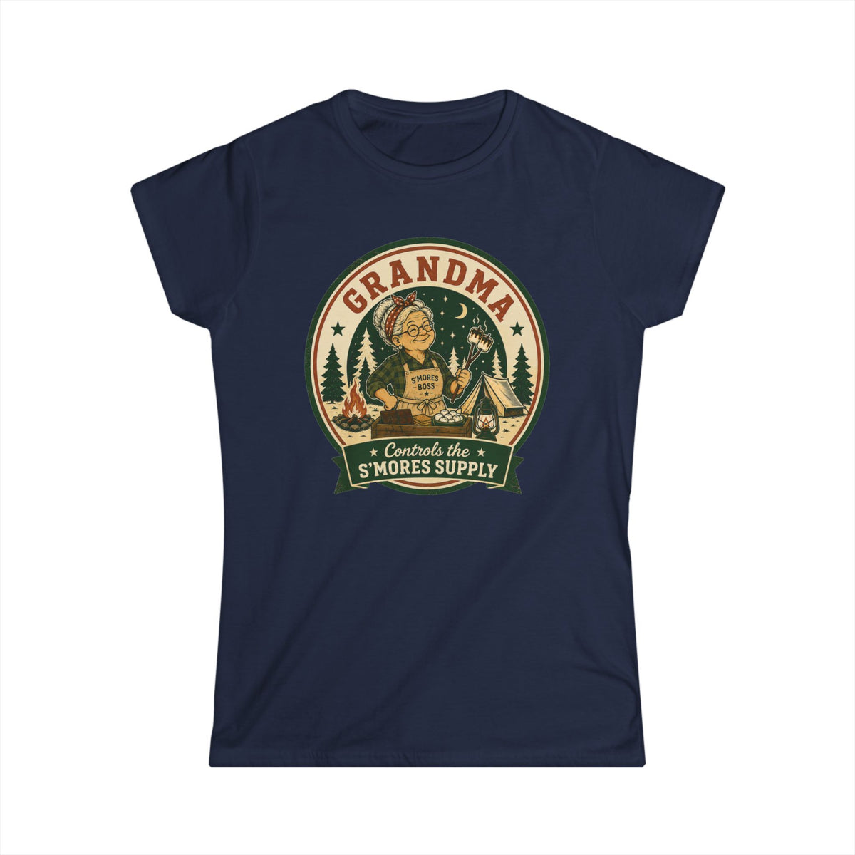 Grandma — Controls The S'Mores Supply Matching Women T-Shirt