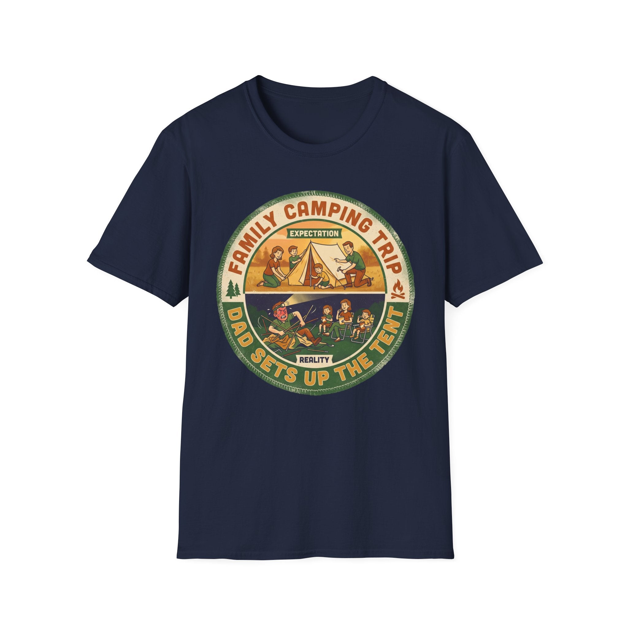 Family Camping Trip — Dad Sets Up The Tent T-Shirt