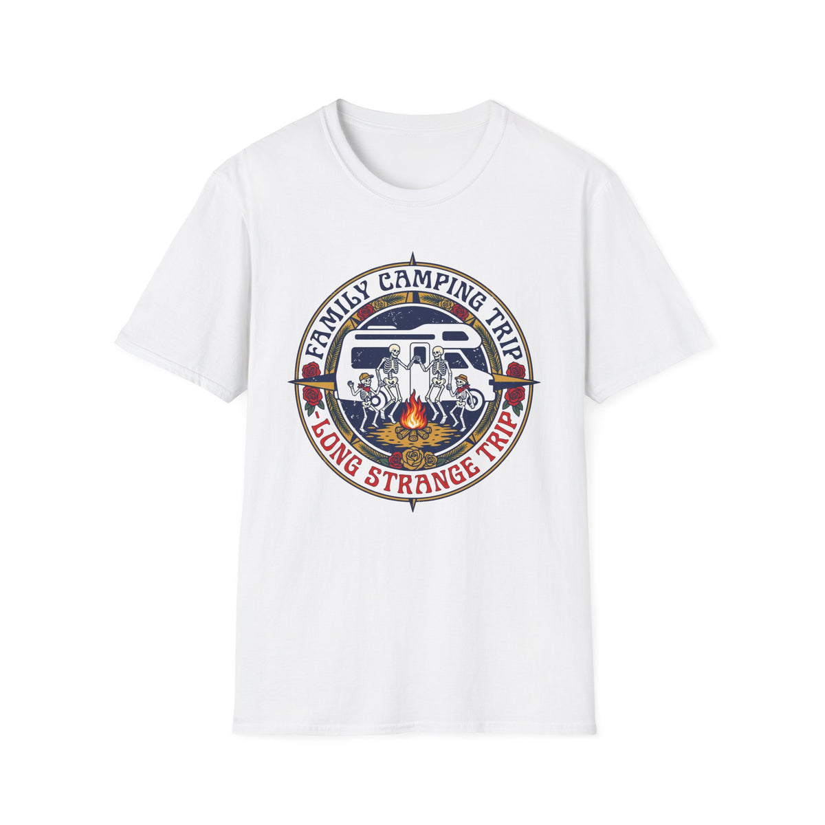 Family Camping Trip — Long Strange Trip With Skeleton T-Shirt