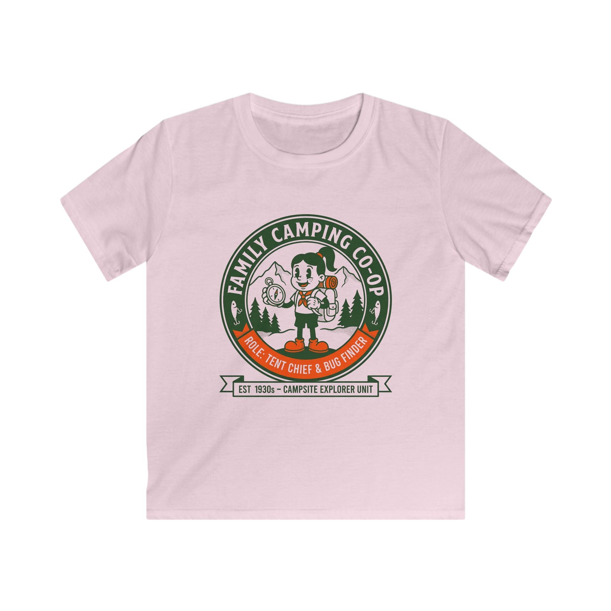 Family Camping Coop — Tent Chief & Bug Finder Matching Kids T-Shirt
