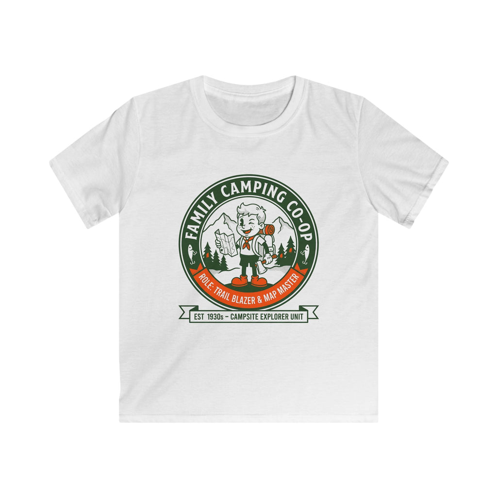 Family Camping Coop — Trail Blazer & Map Master Matching Kids T-Shirt