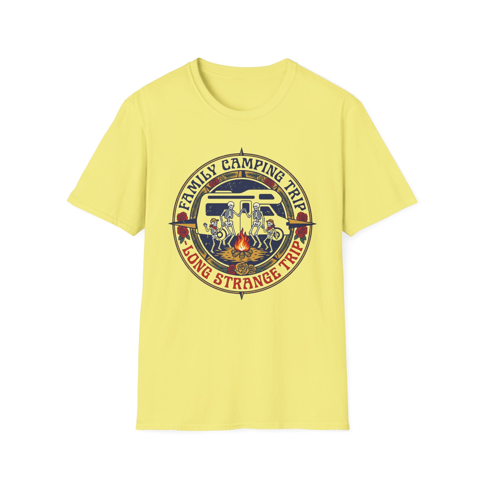 Family Camping Trip — Long Strange Trip With Skeleton T-Shirt