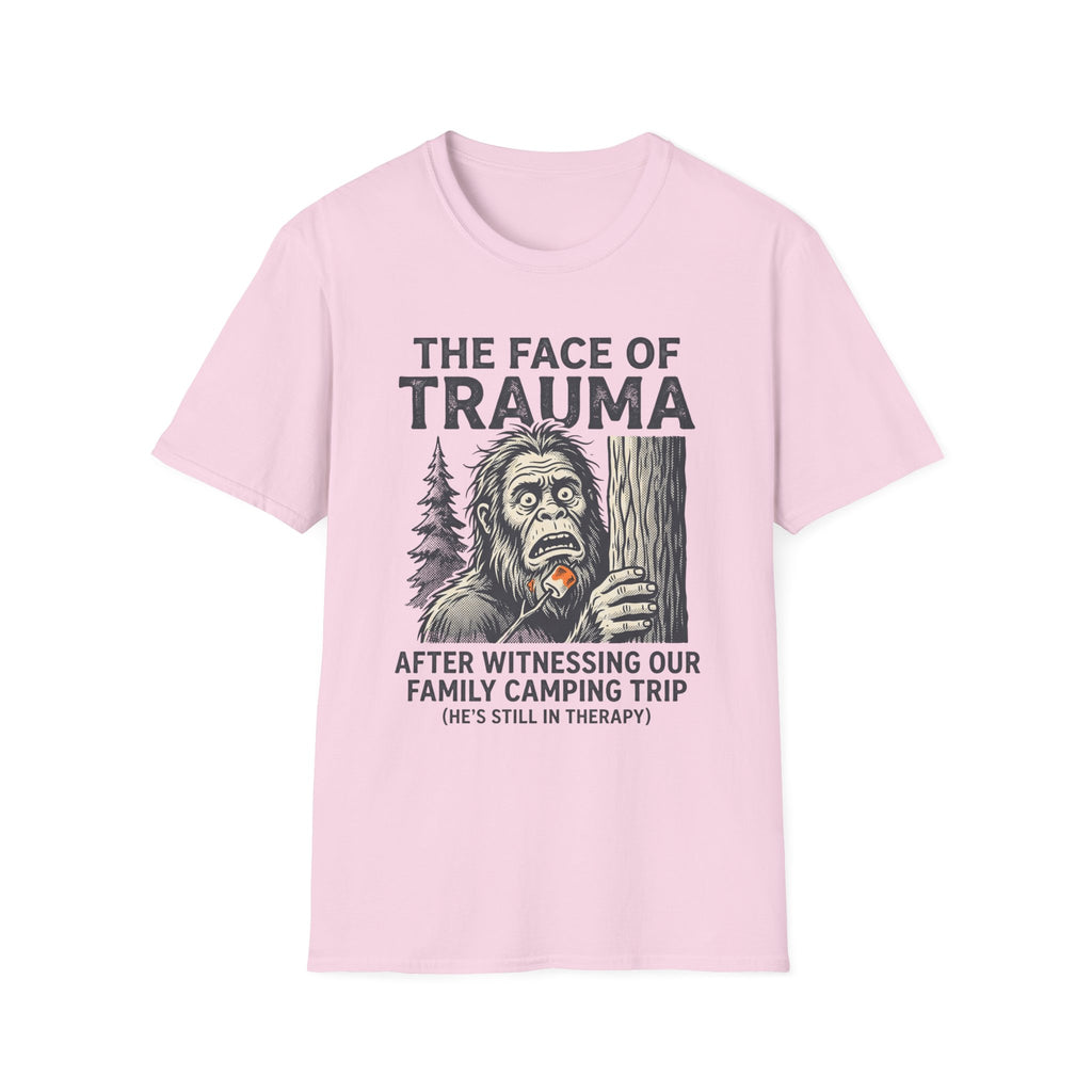 The Face Of Trauma After Witnessing Our Family Camping Trip — With Bigfoot T-Shirt