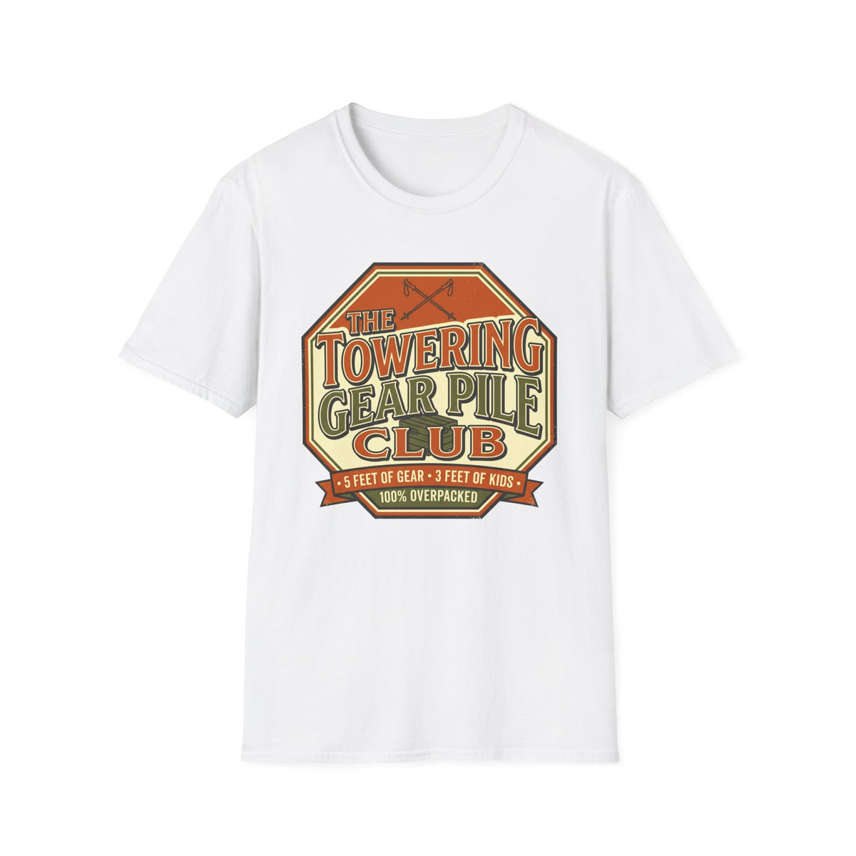 The Towering Gear Pile Club — 100% Overpacked T-Shirt