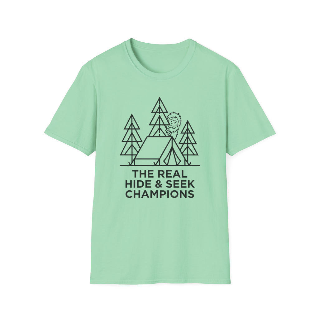 The Real Hide & Seek Champions With Bigfoot — Light Edition T-Shirt