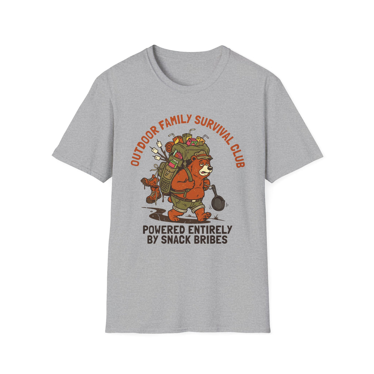 Outdoor Family Survival Club —  Powered Entirely by Snack Bribes T-Shirt