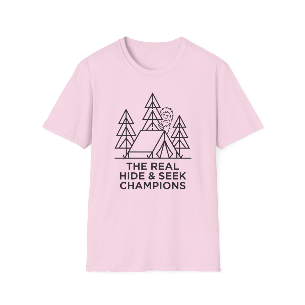 The Real Hide & Seek Champions With Bigfoot — Light Edition T-Shirt