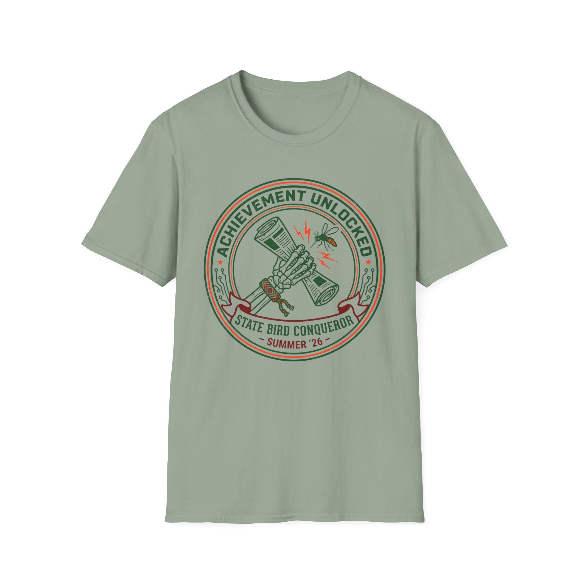 Achievement Unlocked — State Bird Conqueror With Mosquito And Skeleton T-Shirt