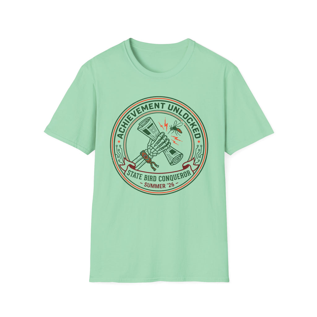 Achievement Unlocked — State Bird Conqueror With Mosquito And Skeleton T-Shirt