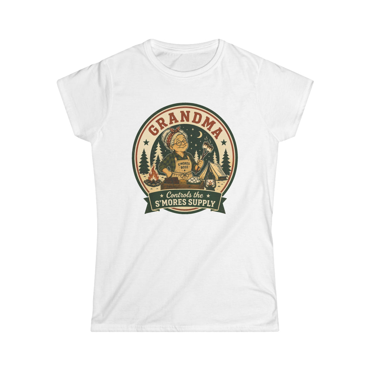 Grandma — Controls The S'Mores Supply Matching Women T-Shirt