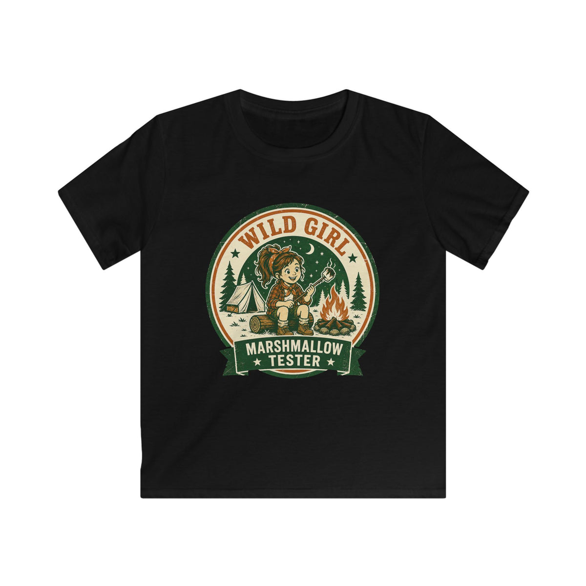 Wild Girl — Marshmallow Tester Matching Kids T-Shirt