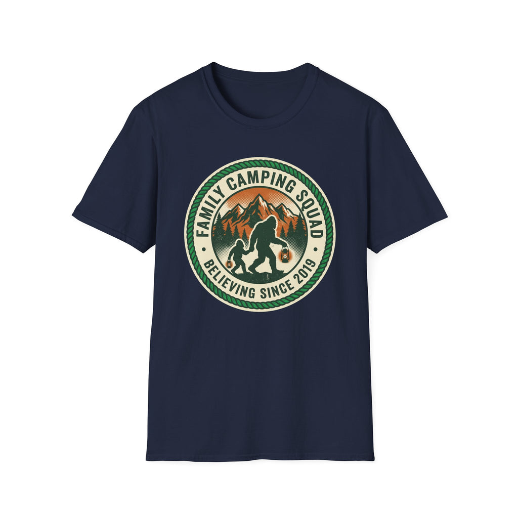 Family Camping Squad — Believing Since 2019 With Bigfoot T-Shirt