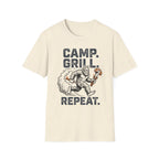 Camp, Grill, Repeat — With Bigfoot T-Shirt