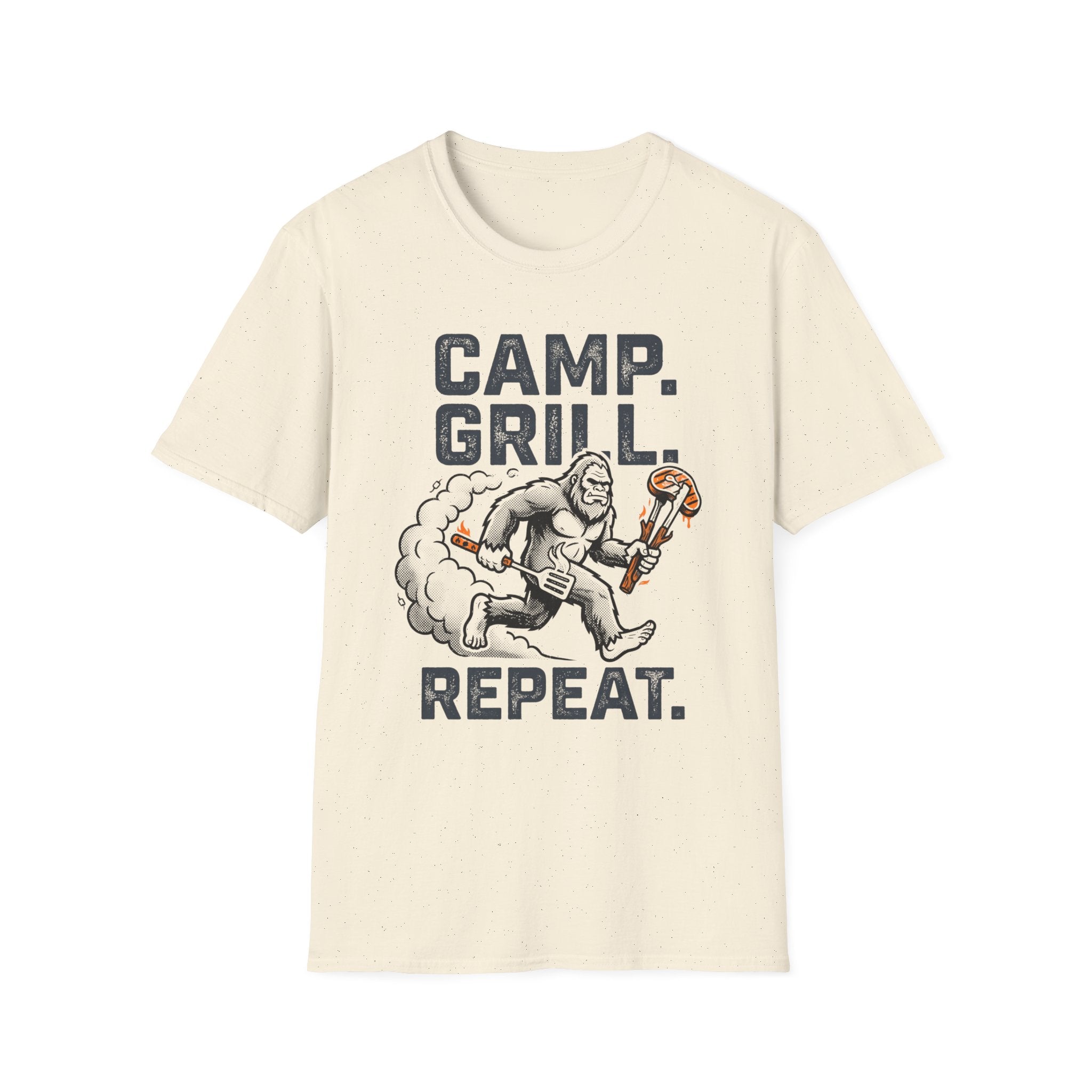 Camp, Grill, Repeat — With Bigfoot T-Shirt
