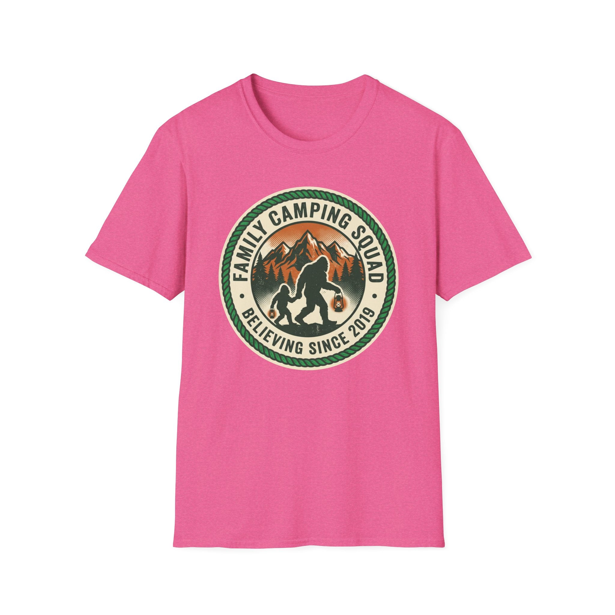 Family Camping Squad — Believing Since 2019 With Bigfoot T-Shirt
