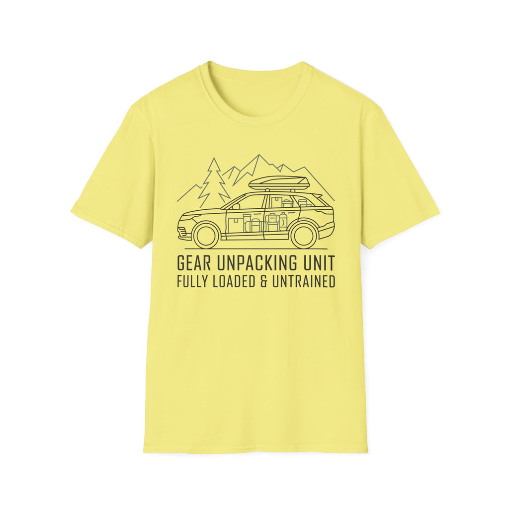 Gear Unpacking Unit — Fully Loaded and Untrained T-Shirt
