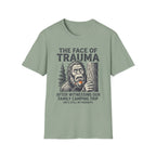 The Face Of Trauma After Witnessing Our Family Camping Trip — With Bigfoot T-Shirt