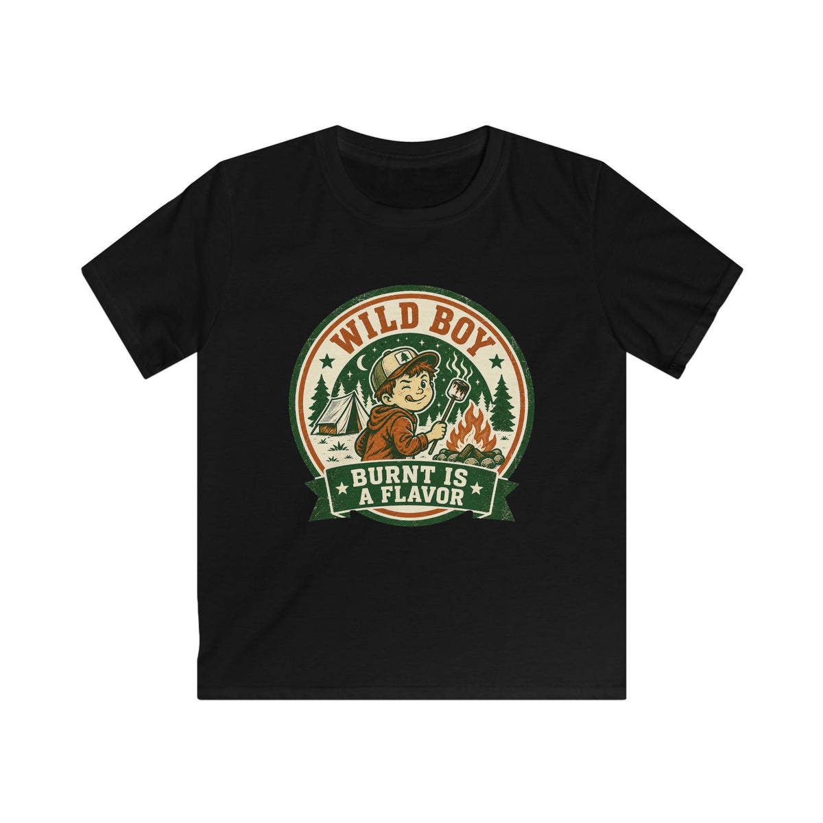 Wild Boy — Burnt Is A Flavor Matching Kids T-Shirt