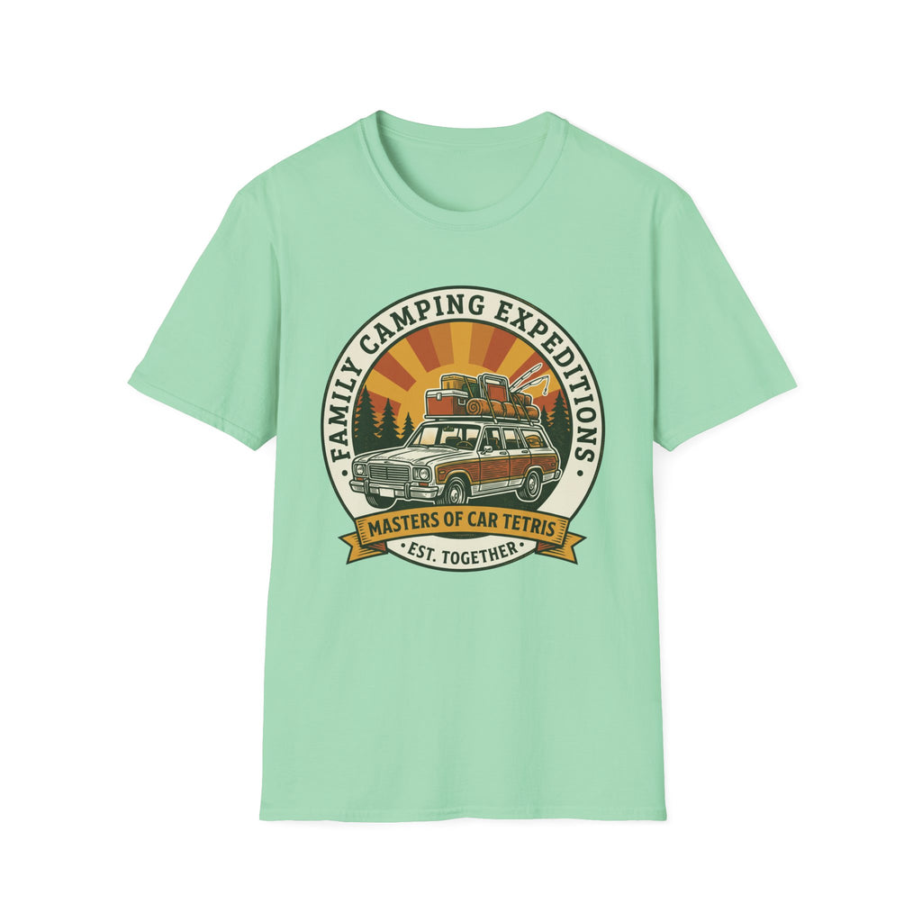 Family Camping Expeditions — Masters of Car Tetris T-Shirt