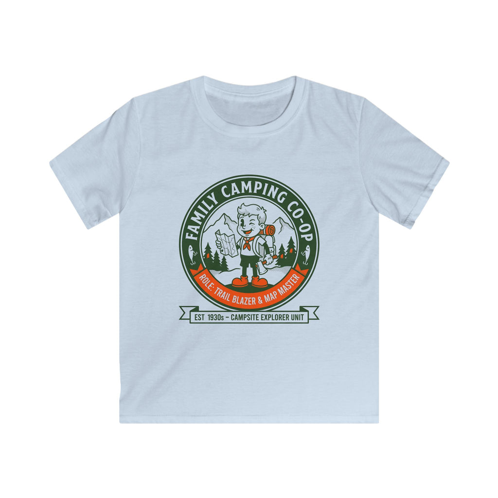 Family Camping Coop — Trail Blazer & Map Master Matching Kids T-Shirt