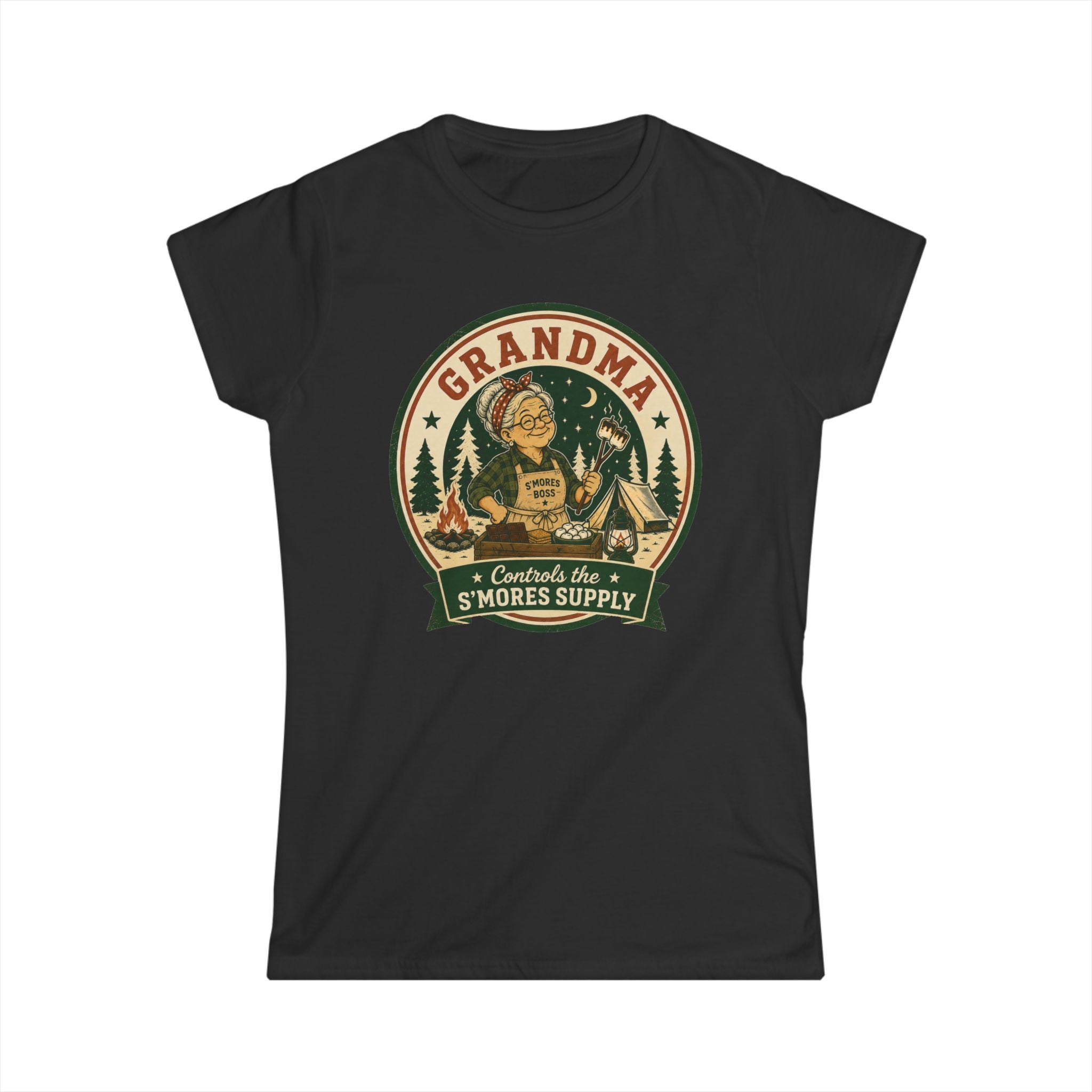 Grandma — Controls The S'Mores Supply Matching Women T-Shirt