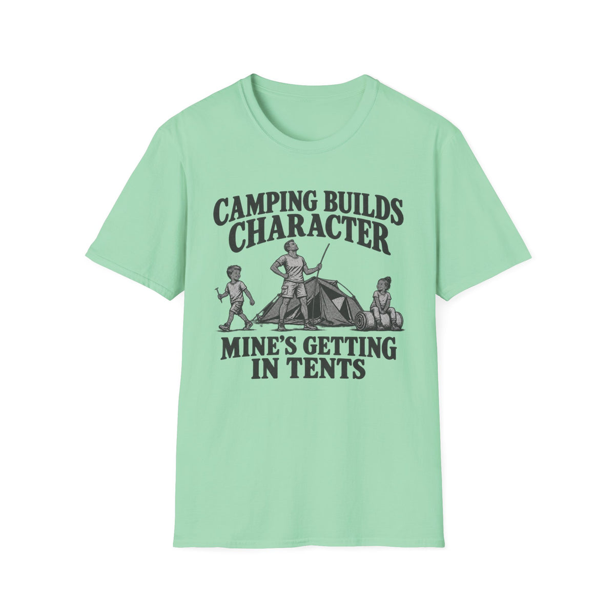 Camping Builds Character Dad T-Shirt