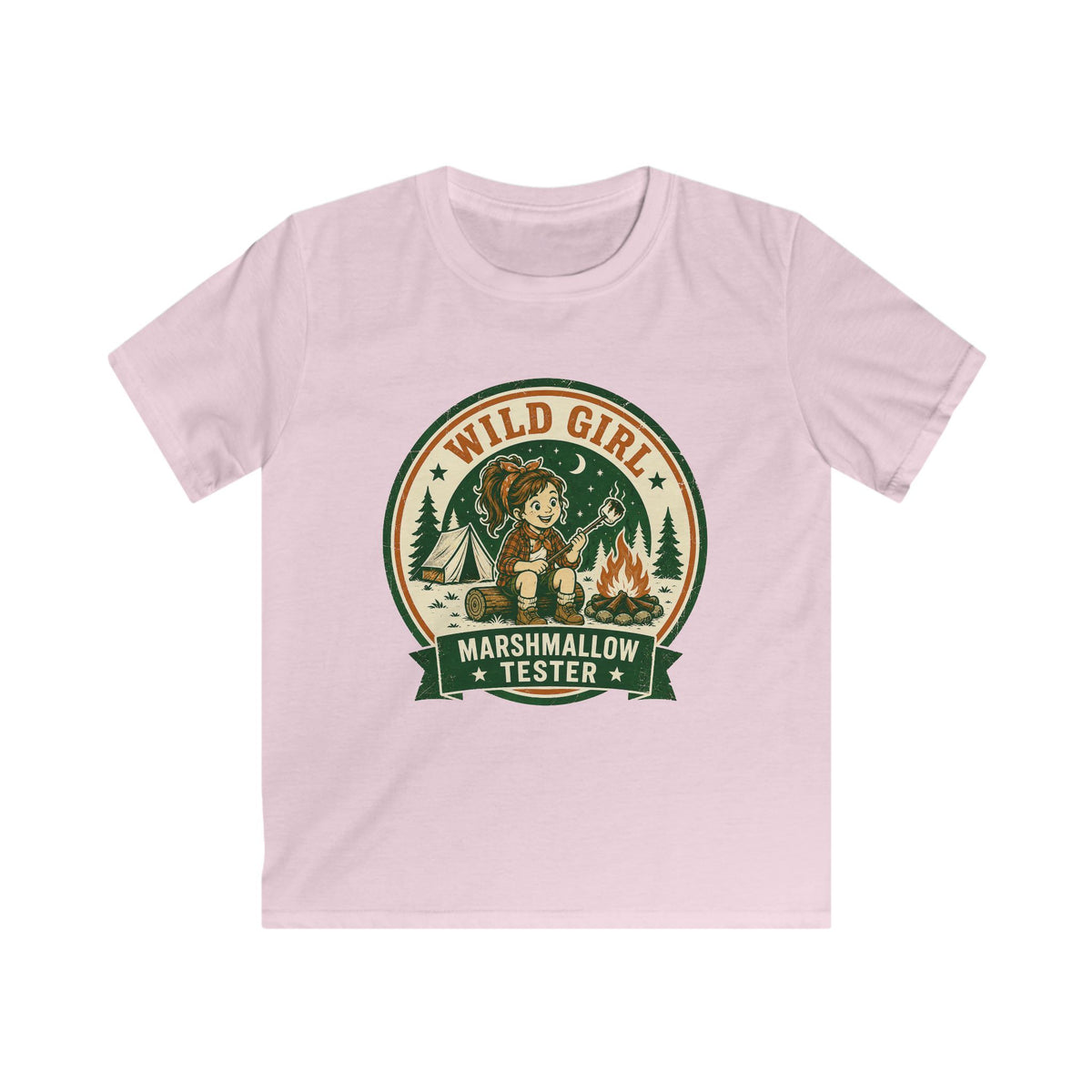 Wild Girl — Marshmallow Tester Matching Kids T-Shirt