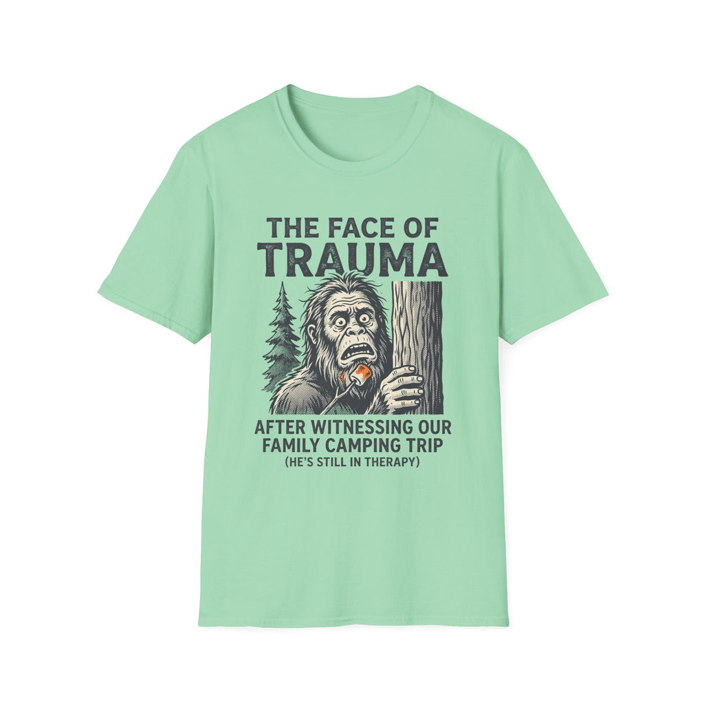 The Face Of Trauma After Witnessing Our Family Camping Trip — With Bigfoot T-Shirt