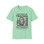 The Face Of Trauma After Witnessing Our Family Camping Trip — With Bigfoot T-Shirt