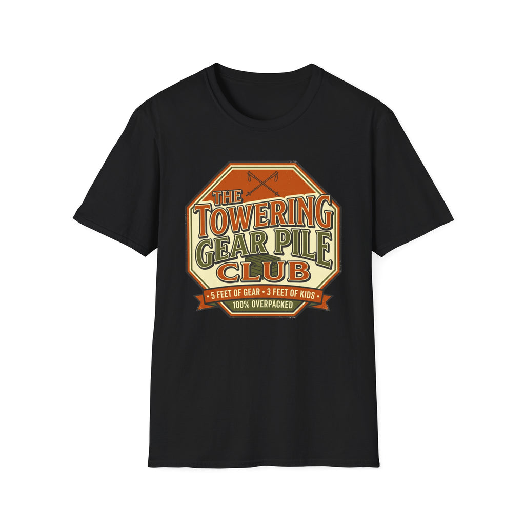 The Towering Gear Pile Club — 100% Overpacked T-Shirt