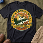 Family Camping Squad — Bent Stakes & Bedrock T-Shirt