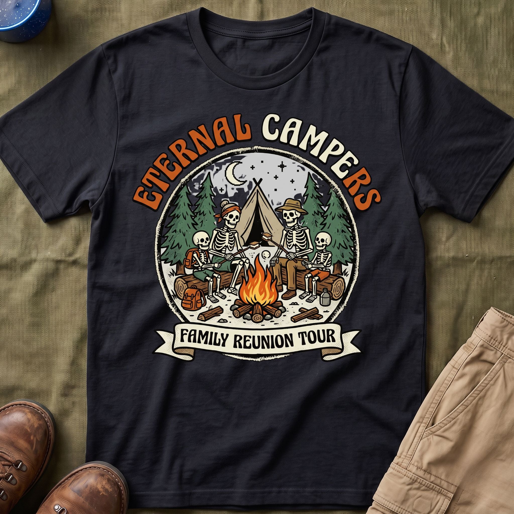 Eternal Campers — Family Reunion Tour With Skeleton T-Shirt