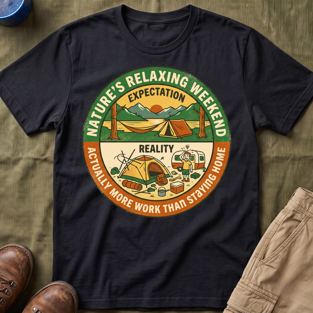 Expectation: Nature's Relaxing Weekend —  Reality: Actually More Work Than Staying Home T-Shirt