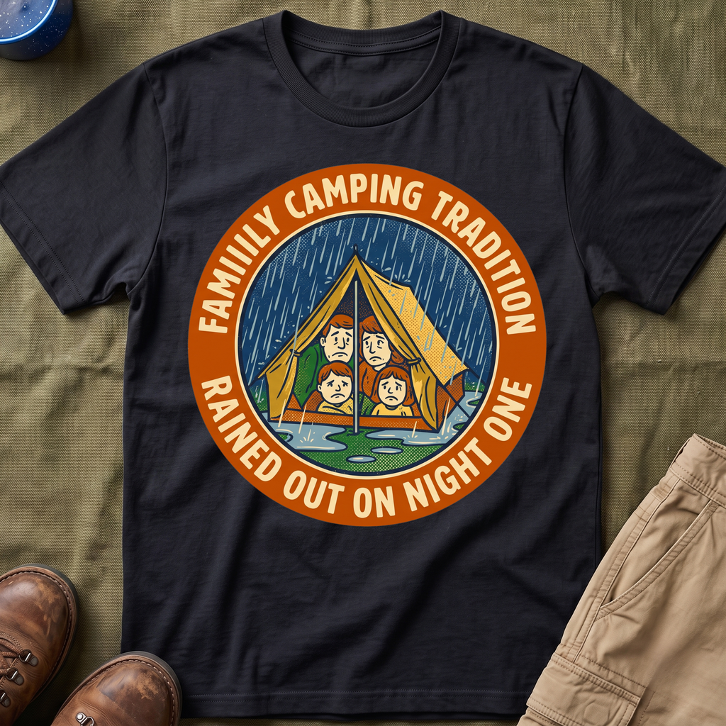 Family Camping Tradition — Rained Out On Night One T-Shirt