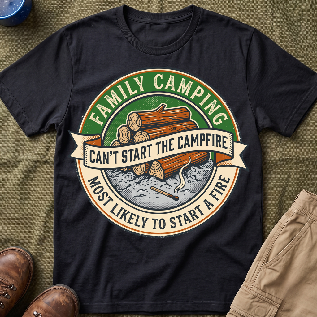 Most Likely To Start a Fire Can't Start The Campfire — Vintage T-Shirt