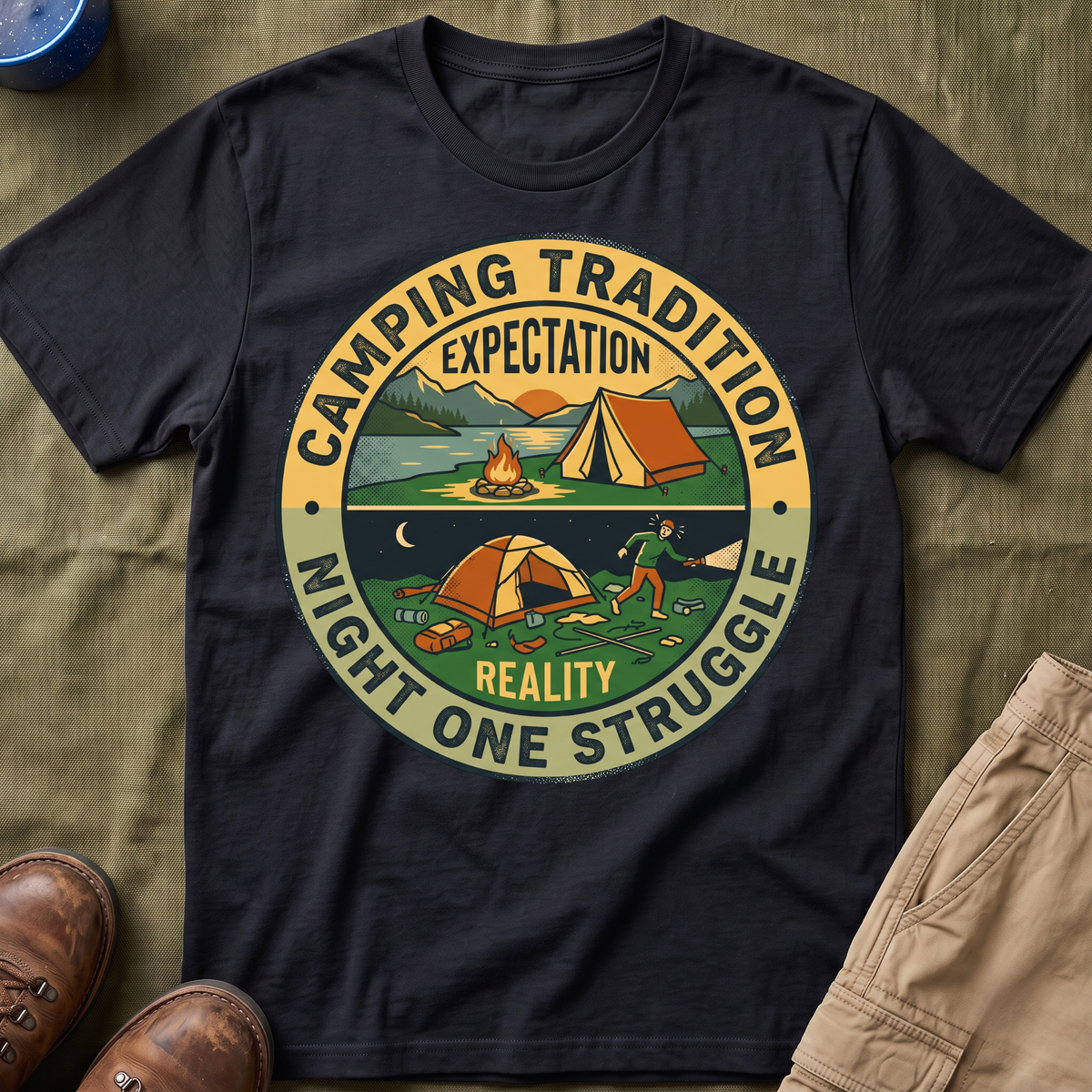 Camping Tradition — Night One Struggle Expectation Vs Reality T-Shirt