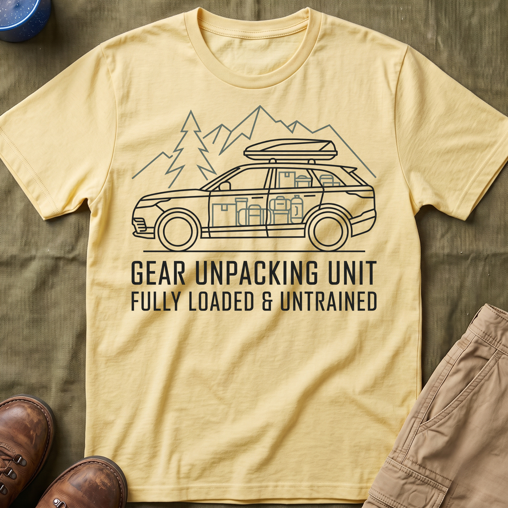 Gear Unpacking Unit — Fully Loaded and Untrained T-Shirt
