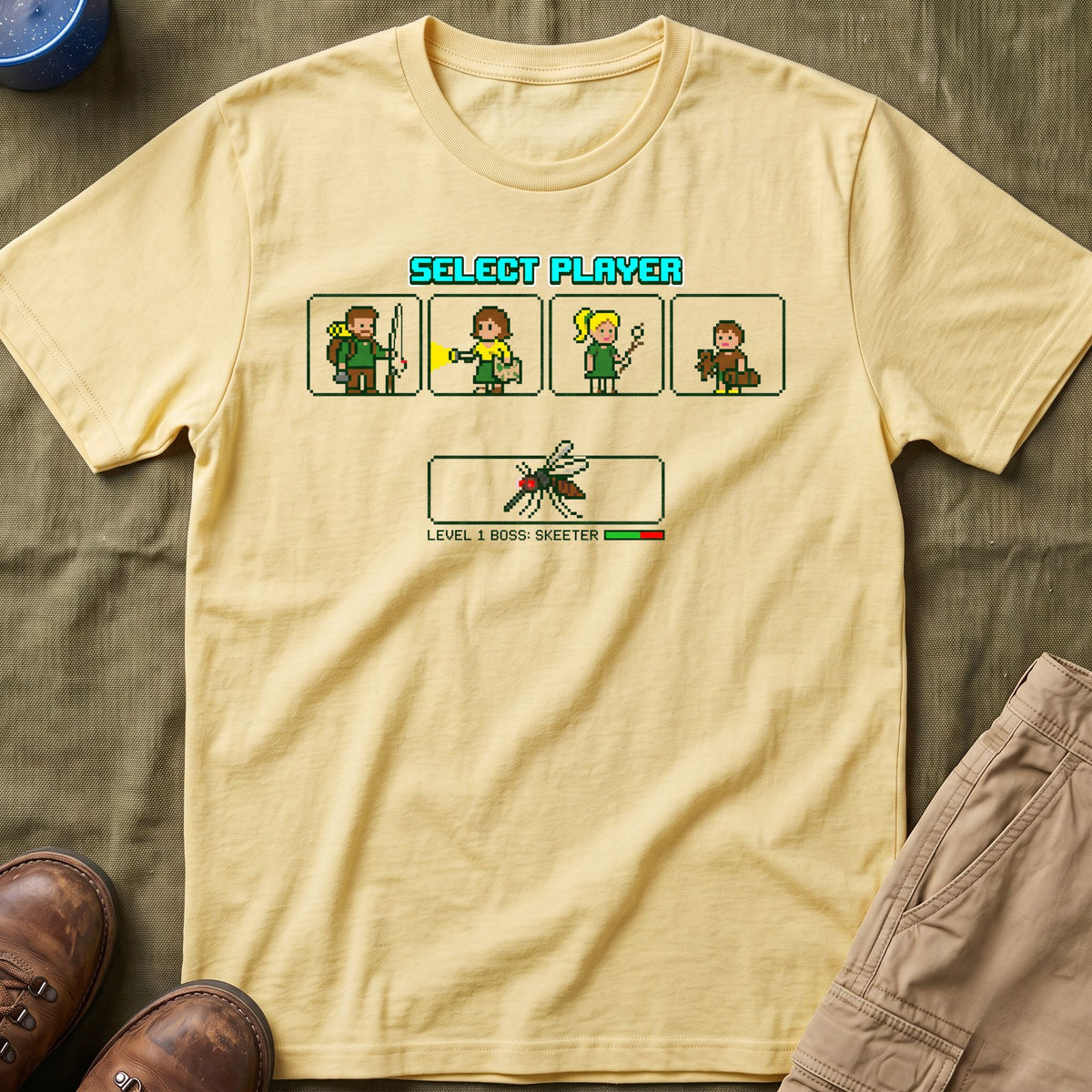 Select Player — With Mosquitoes 8-Bit T-Shirt