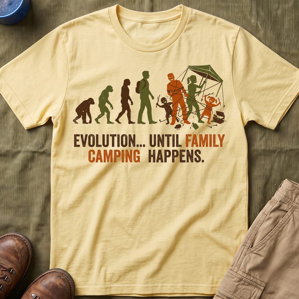 Evolution — Until Family Camping Happens T-Shirt