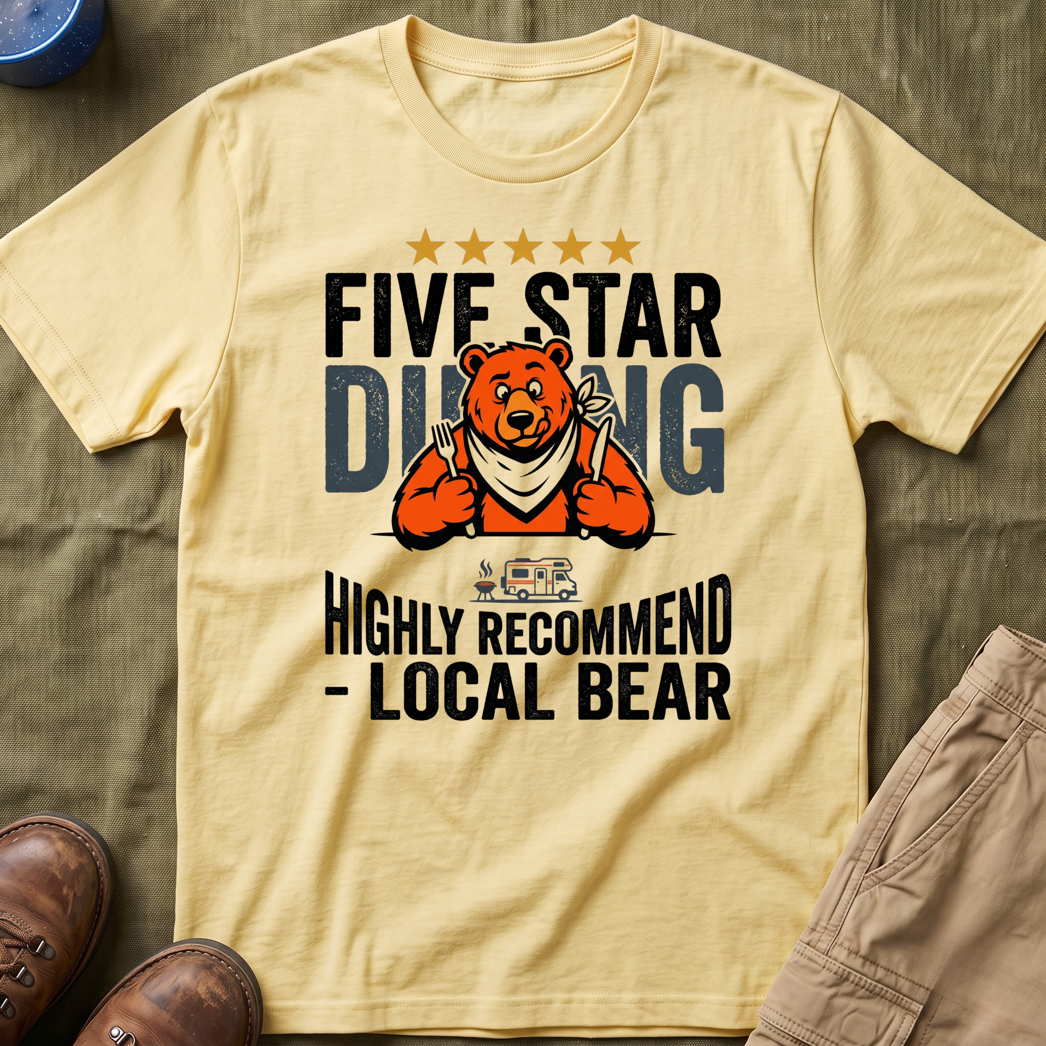Five Star Dining Highly Recommend — Local Bear T-Shirt