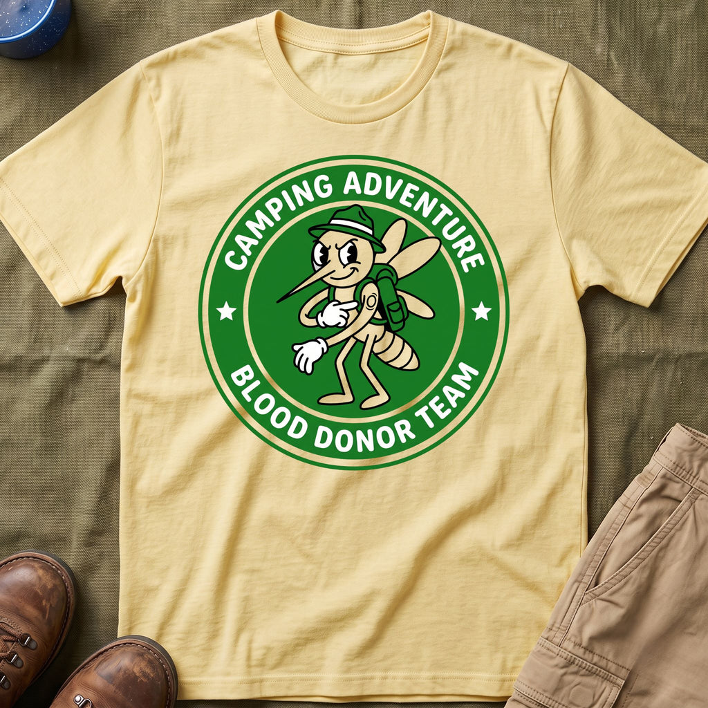 Camping Adventure — Blood Donor Team With Mosquitoes T-Shirt