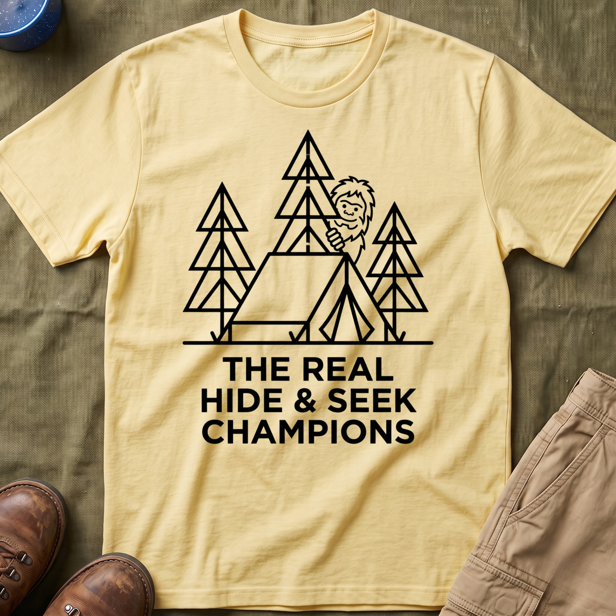 The Real Hide & Seek Champions With Bigfoot — Light Edition T-Shirt