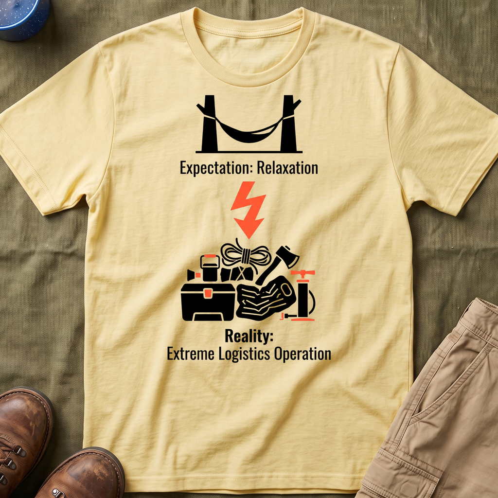 Expectation: Relaxation — Reality: Extreme Logistics Operations Family Camping T-Shirt