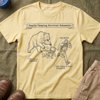 Family Camping Survival Schematic With The Bear T-Shirt