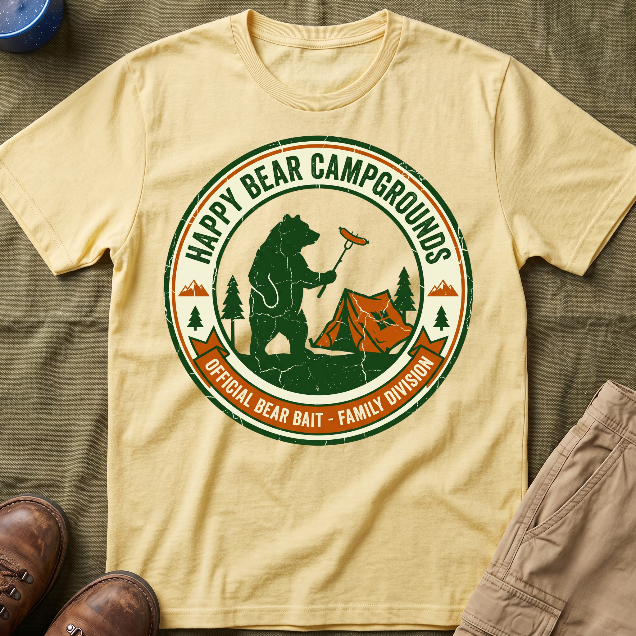 Happy Bear Campgrounds — Official Bear Bait Family Division T-Shirt