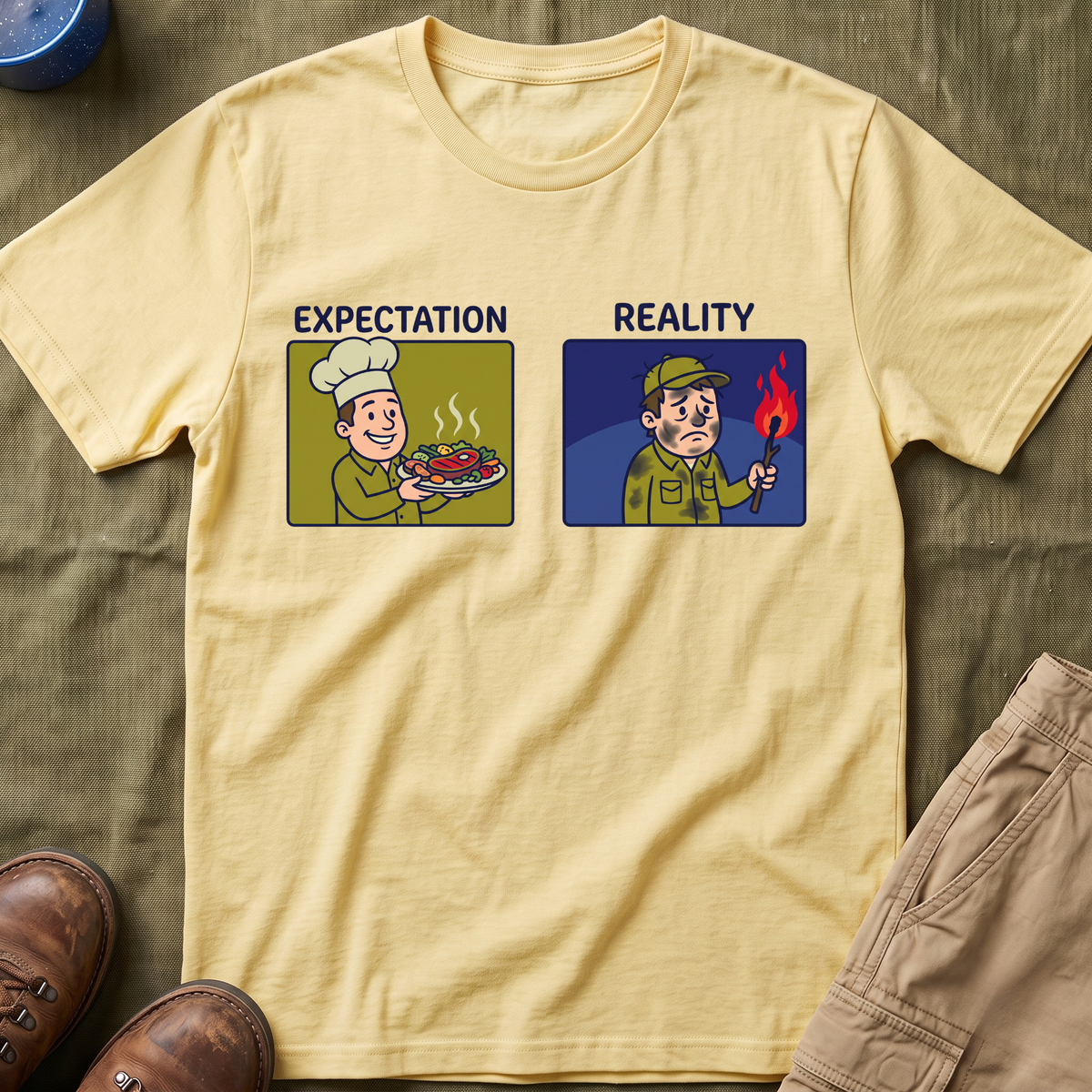 Campfire Diner Expectation vs Reality T-Shirt