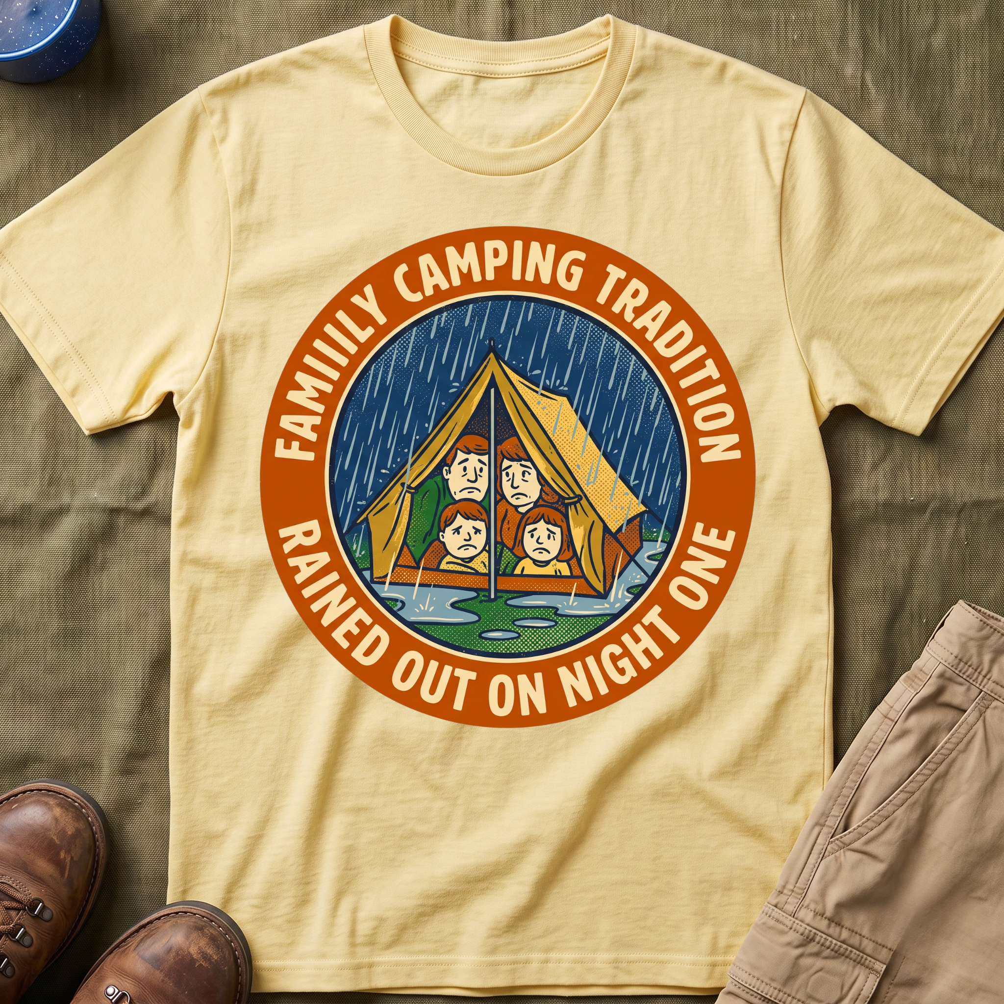 Family Camping Tradition — Rained Out On Night One T-Shirt