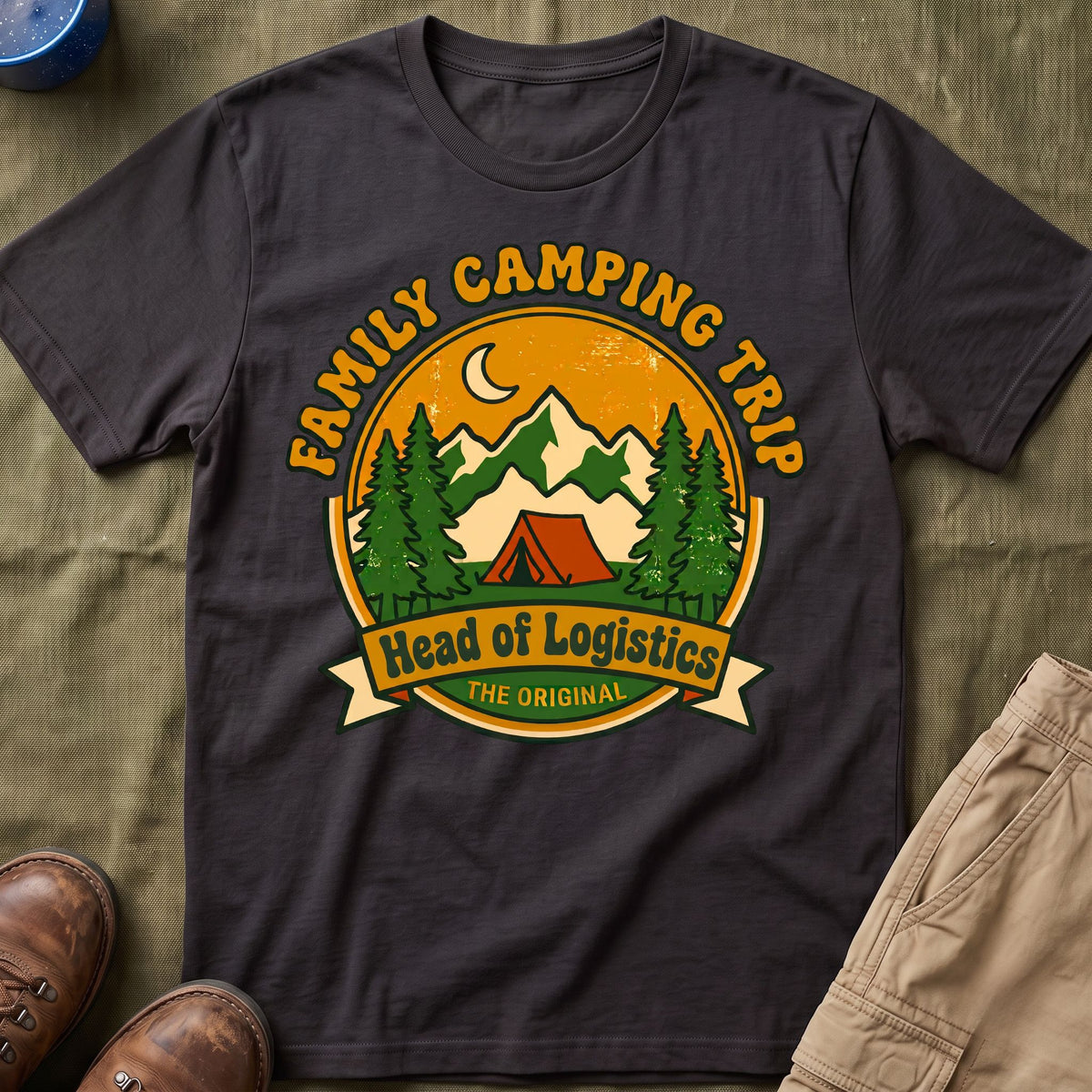Family Camping Trip — Head of Logistics Matching T-Shirt