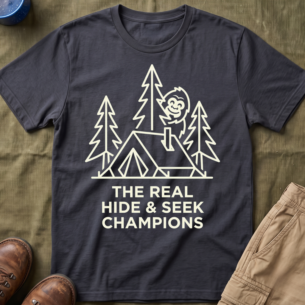 The Real Hide & Seek Champions With Bigfoot — Dark Edition T-Shirt