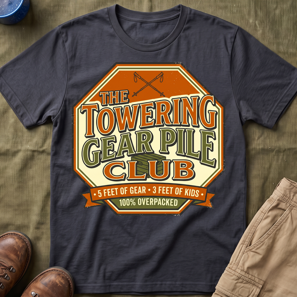 The Towering Gear Pile Club — 100% Overpacked T-Shirt